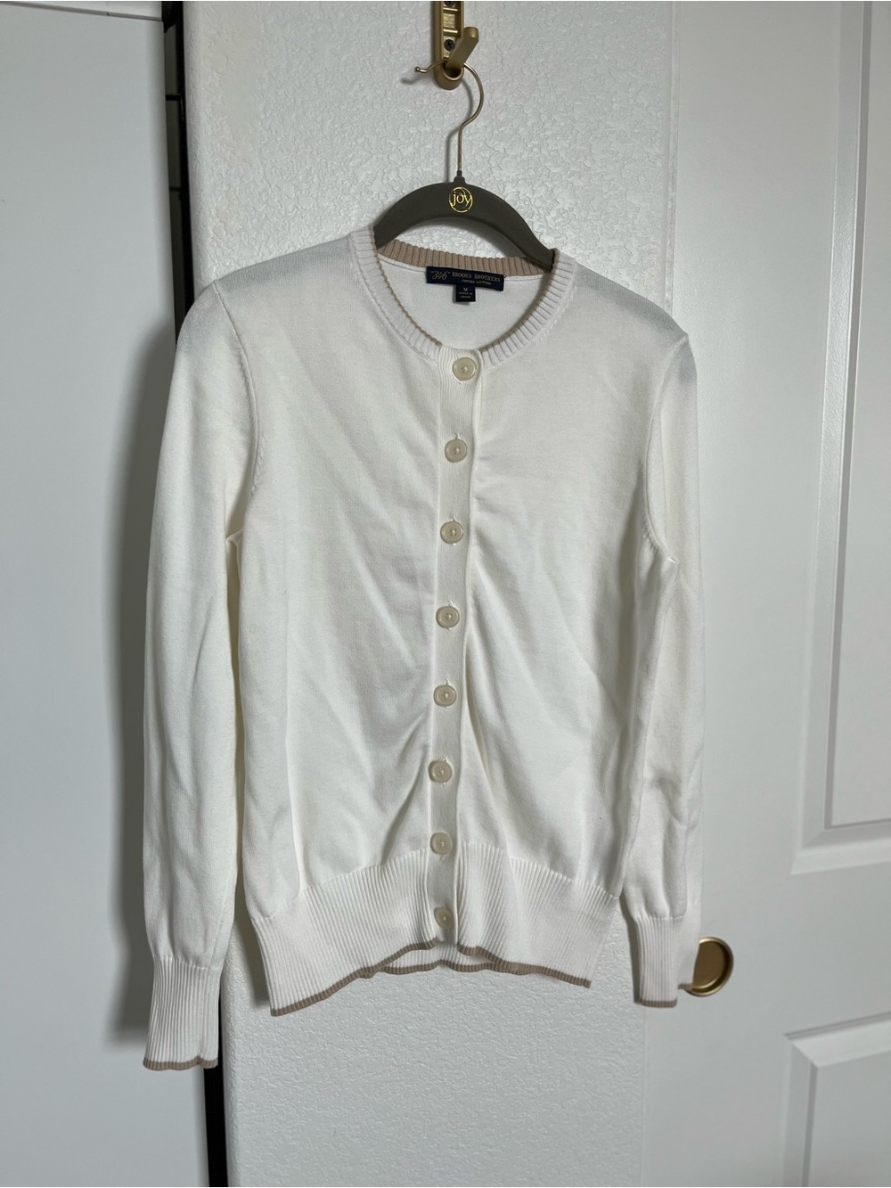 Brooks Brothers White Button-Front Women's Cardigan Supima Cotton Size Medium